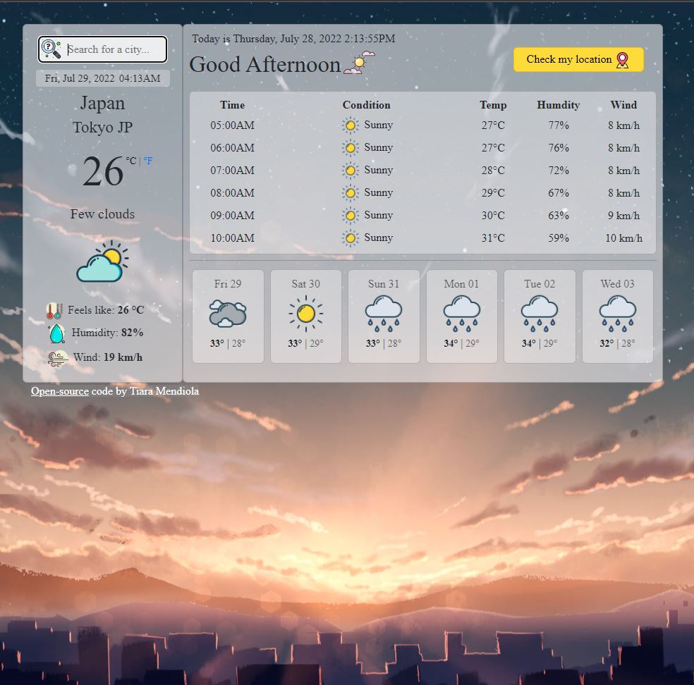 Image of Tiara's Weather app
